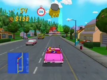 Simpsons, The - Road Rage screen shot game playing